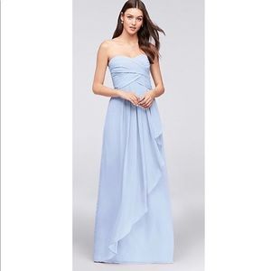 David’s Bridal Crinkle Chiffon Dress with Cascade